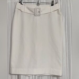 Elegant White Belted Skirt